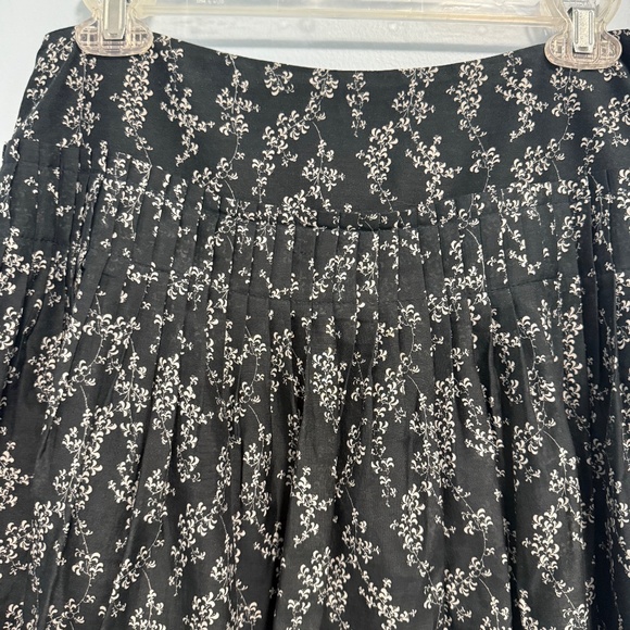 Peruvian Connection Floral Pleated Skirt Blue Size 4 - Picture 2 of 8